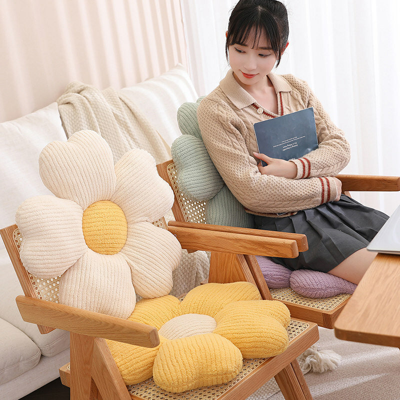Almofada de pelúcia Kawaii Sakura, Tapete Kawaii, Plantas recheadas macias, Almofada de cerejeira, Brinquedos para cadeira, cama, sofá, 2 tamanhos