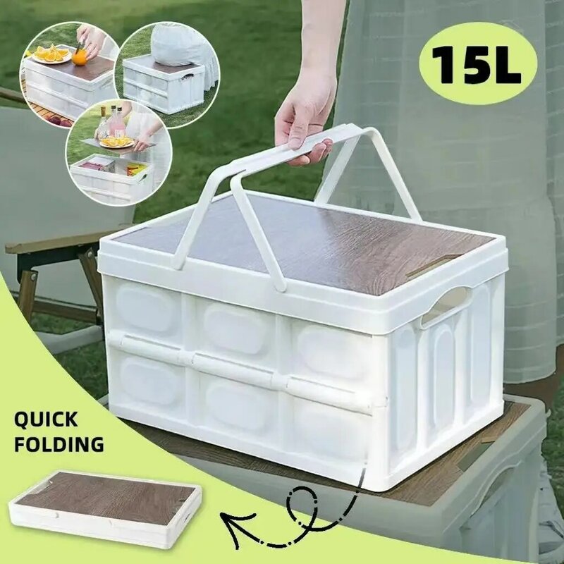 Outdoor Camping Picnic Folding Storage Box, Multi-Function Home Car Trunk, Organizador conveniente