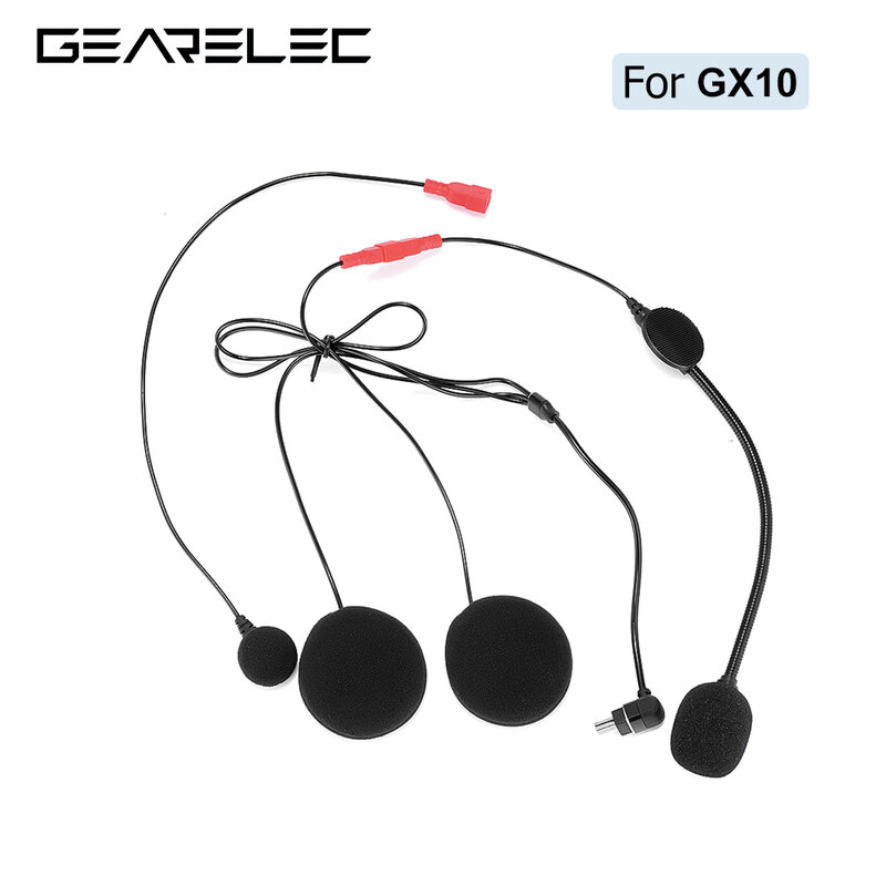 Fone de ouvido estéreo tipo C para GEARELEC, interfone de motocicleta, microfone macio e rígido, alto-falante acessórios