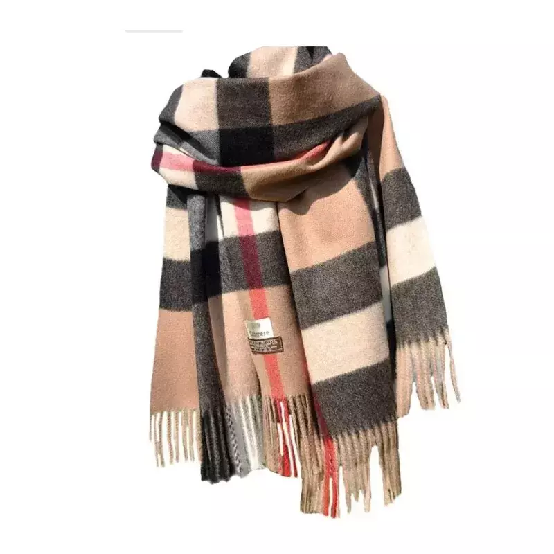 Зимний женский шарф, роскошный брендовый Британский Классический Клетчатый мягкий женский кашемировый шали в клетку