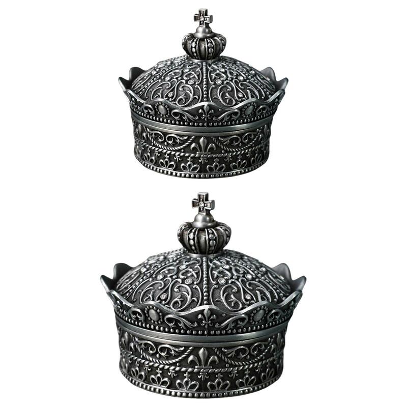Небольшая шкатулка для ювелирных украшений, античный держатель для ювелирных украшений в форме короны, Женская шкатулка для хранения ювелирных украшений, шкатулка для ожерелья