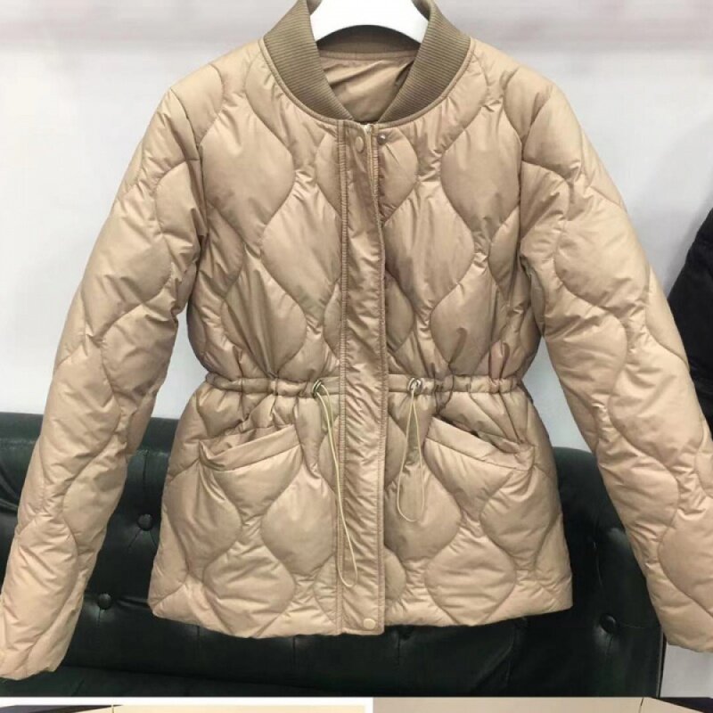 Jaqueta slim fit acolchoada de algodão, casaco apertado na cintura, roupa elegante, tudo combina, alta qualidade, nova, inverno, 2023