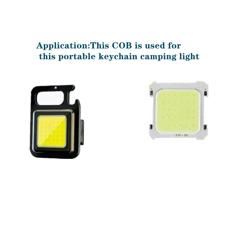 LED COB رقاقة ل USB المحمولة سلسلة مفاتيح صغيرة التخييم ضوء جيب مصباح يدوي في الهواء الطلق تيار مستمر 2.8-3.2 فولت ماكس 5-15 واط 500-1500lm 10 قطعة