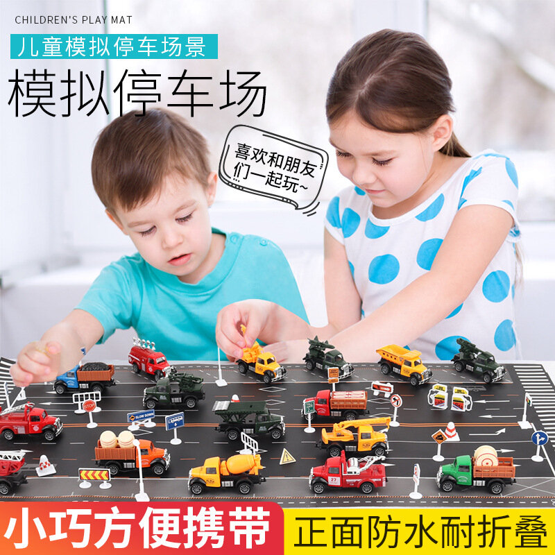 Tappetino da gioco per bambini tappetino da arrampicata per bambini impermeabile con traffico simulato mappa della scena del parcheggio giocattolo educativo p356