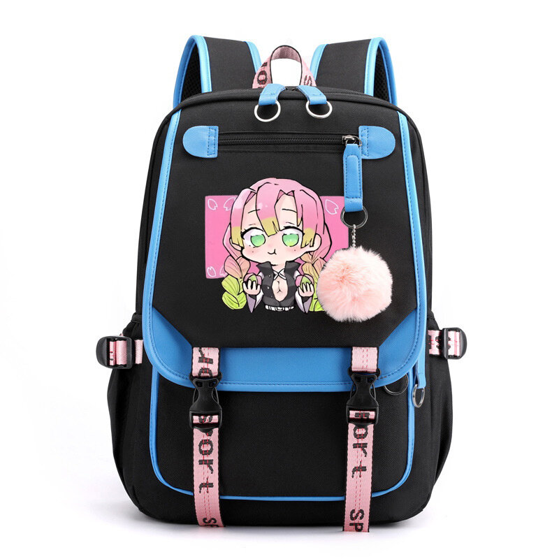 Mochila Kanroji Mitsuri de Anime para mujer, bolsa de viaje para chica adolescente, mochilas escolares de moda, bolsas para portátil, bolsa de diario