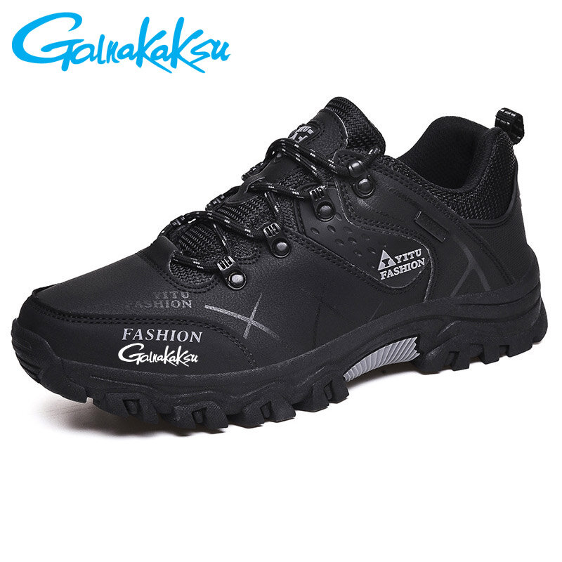 Sapatos masculinos de tamanho grande pesca ao ar livre caminhadas respirável sapatos Low-top Lace-up antiderrapante tênis de caminhada resistente ao desgaste dos homens