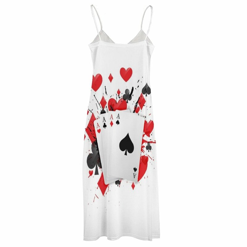 Poker karten für die Spieler klassisches T-Shirt ärmelloses Kleid Sommerkleid ung für Frauen Sommerkleid Damen