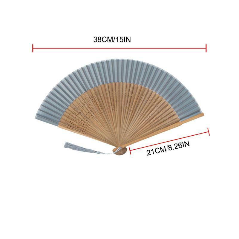 Small Folding Hand Fan Silk Hollowed Fringe Handheld Fan With Tassel Chinese Japanese Vintage Style For Cosplay Wall Decoration