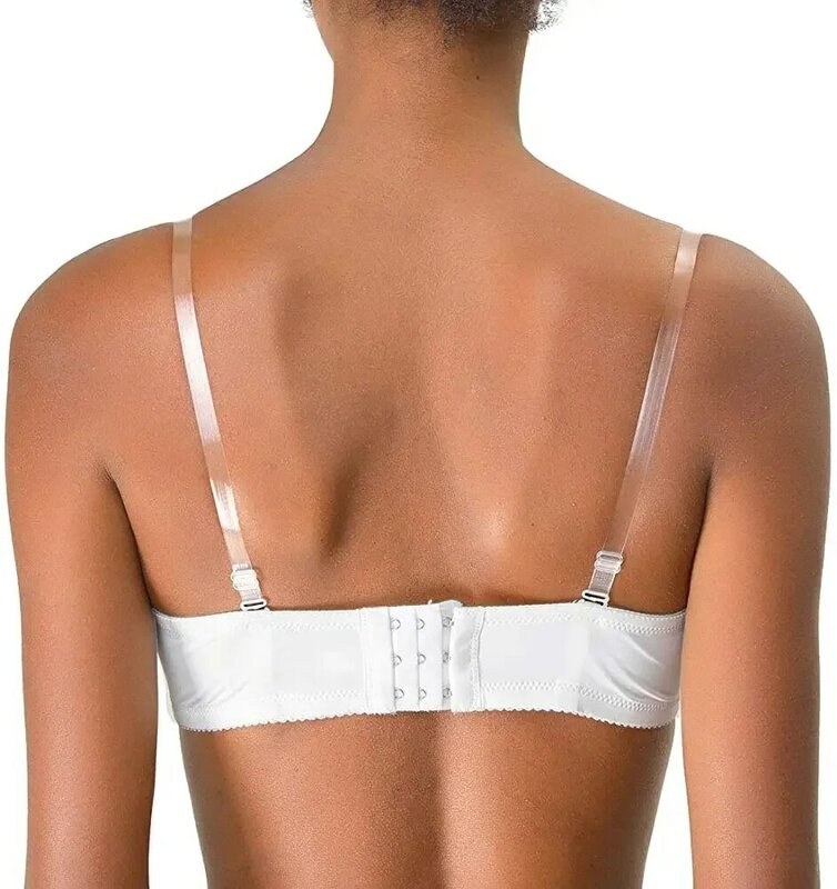 Tali Bra transparan tidak terlihat, aksesori sabuk pakaian dalam wanita Bra elastis tali bahu dapat dilepas dapat disesuaikan