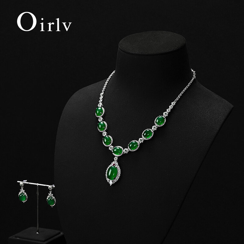 Oirlv Set Display perhiasan Microfiber hitam dengan kabinet toko pameran perhiasan logam untuk tampilan kalung anting-anting Bangle
