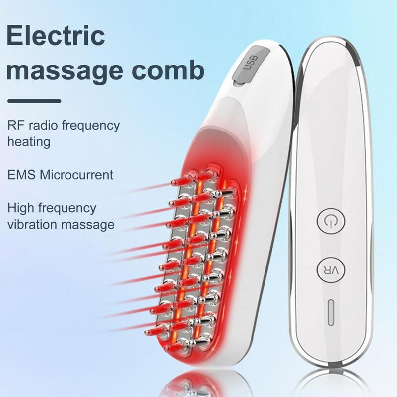 Mikroprądowy elektryczny drapacz do głowicy grzebień do masażu elektryczny aplikator olejek do włosów wielofunkcyjny grzebień do pielęgnacji masażer do skóry głowy