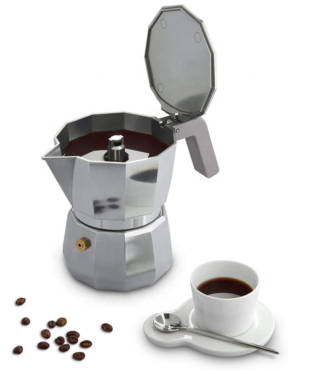 Profissional Clássico Alumínio Stovetop Espresso Cafeteira, Moka Italiano, Pote De Alta Qualidade, Venda Quente