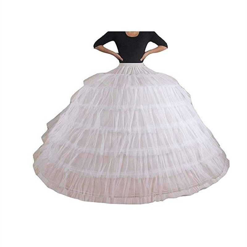 Nieuwe 6 Hoepels Grote Witte Quinceanera Jurk Petticoat Super Pluizige Crinoline Slip Onderrok Trouwjurk Lolita Faldas Tutu