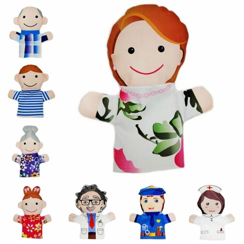 Pelúcia Stuffed Toy Dolls para familiares, fantoches de mão, pano para familiares, 12 tipos