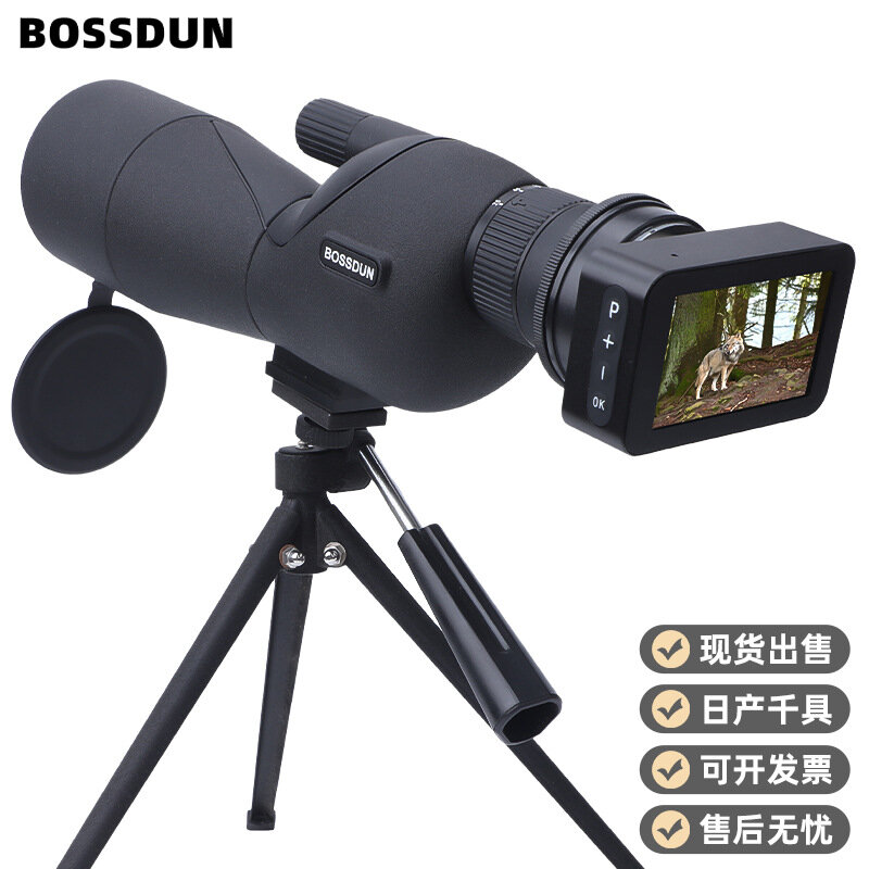 Bossdun 4K HD kacamata elektronik warna-warni perekam penglihatan malam cahaya rendah untuk teropong monokular teleskop Spotting Scope