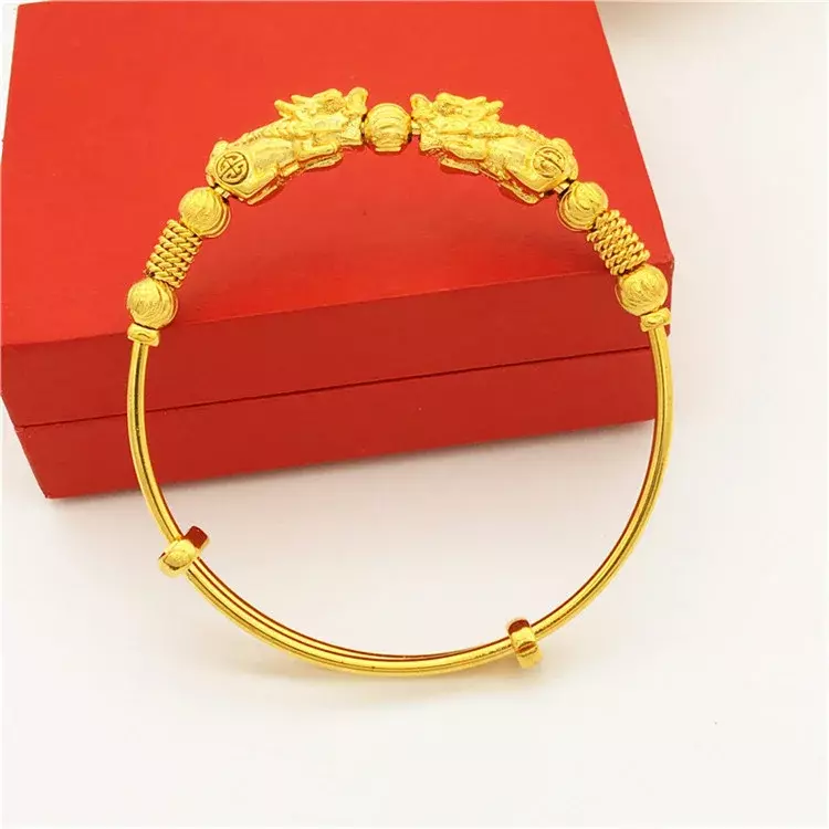 Gelang emas dolar Eropa, perhiasan gaya etnik, gelang Brave wanita, gelang pasir emas Vietnam, gelang emas imitasi yang dapat disesuaikan