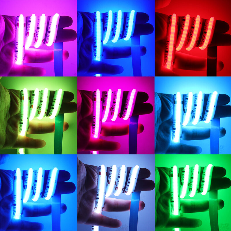 Fcob-RGB LEDストリップライト,wifiとbluetooth, rgb, ws2811, 720ダイオード/m,夢の色,フレキシブルテープ,12v, 24v, ra90