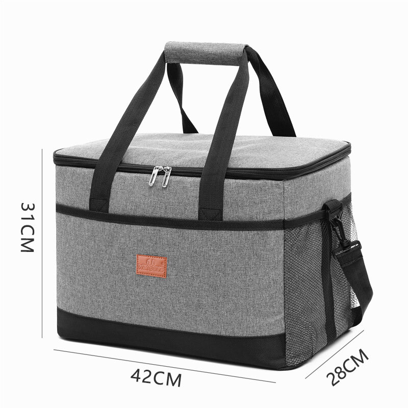 Tas insulasi panas Oxford besar 35L, tas Bento untuk piknik, tas makan siang portabel, tas wadah makanan, tas pendingin
