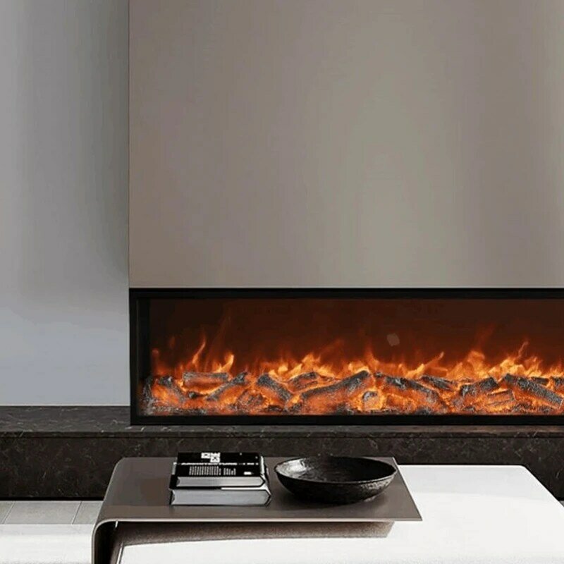 Indoor 600 Mm Diameter Semicircle Insert Electronic Led Fireplace 19 Inch Decorative Fireplace Electric Without Bezel