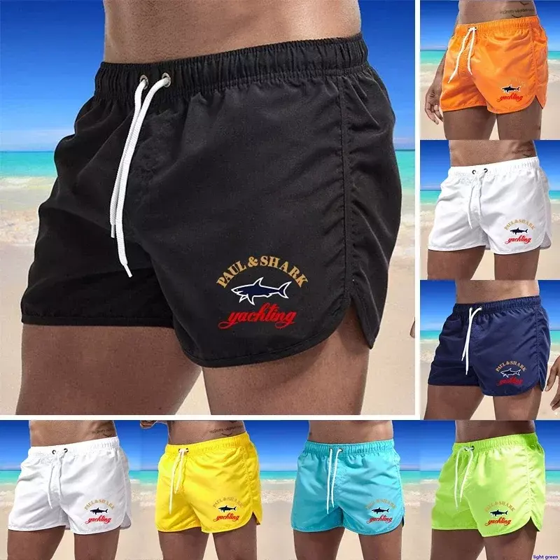 Celana pendek renang pria, celana pendek kasual bersirkulasi udara multi warna seksi liburan berselancar musim panas