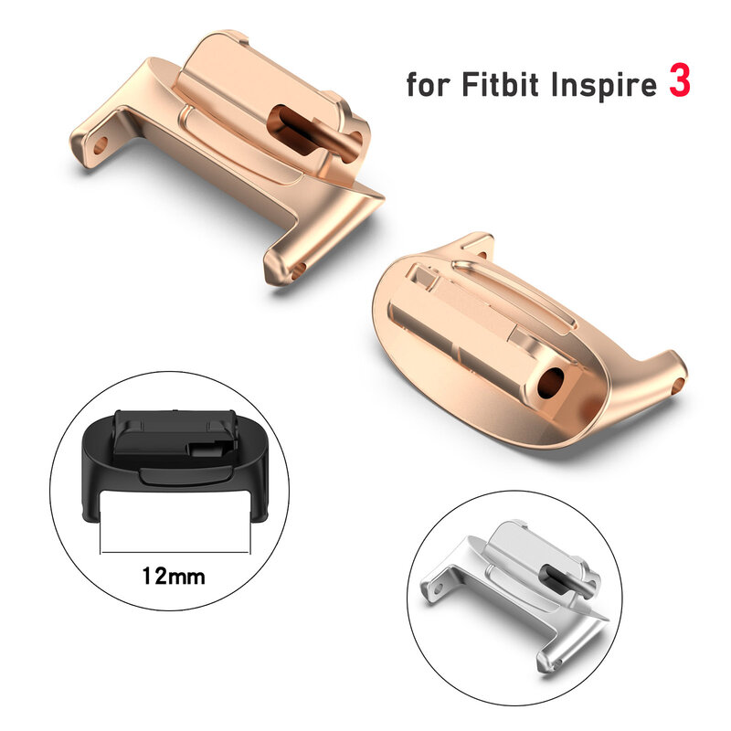 Adaptor tali gelang untuk Fitbit inspirasi 3 konektor aksesori jam tangan pintar kompatibel dengan semua pita jam tangan 12mm