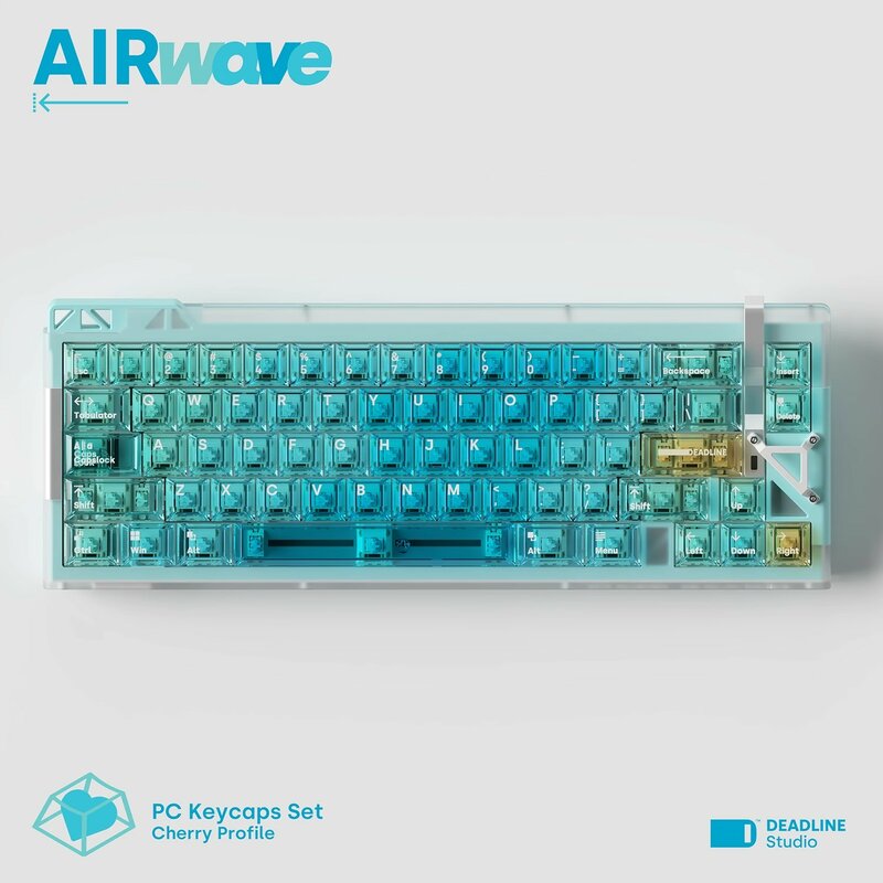 Deadline Airwave Transparent Gradient Blue Keycaps Customized Pc Keycap Base Kit Novelties Kit Numpad Kit Mac Kit Gift