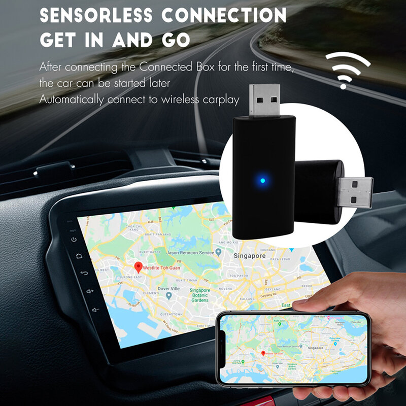 Проводной и беспроводной адаптер CarPlay для OEM автомобильной стереосистемы с USB Plug and Play, автоматическое подключение к смартфону CarPlay