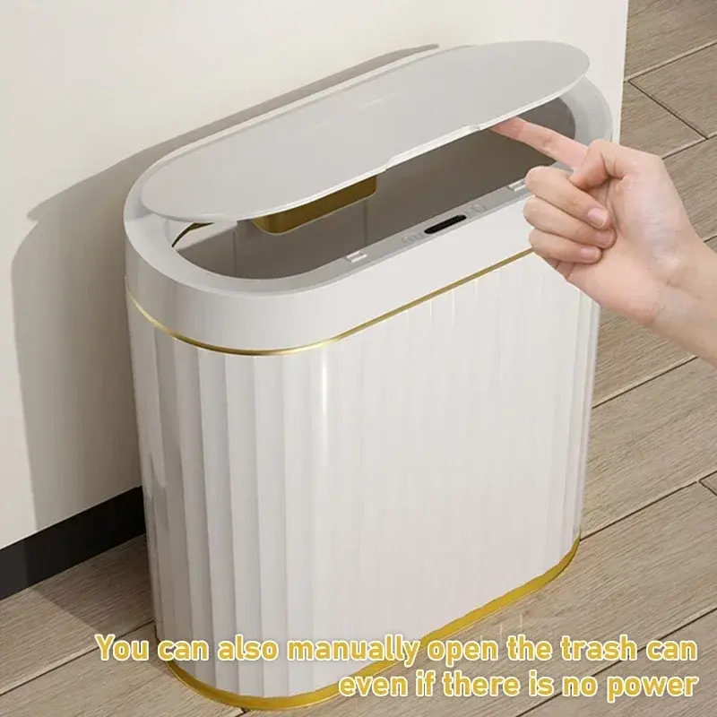 Kosz na śmieci inteligentny wysypisko do łazienki kosz na śmieci toaleta wiadro na śmieci śmietnik automatyczny czujnik kosz na śmieci z pokrywką akcesoria kuchenne