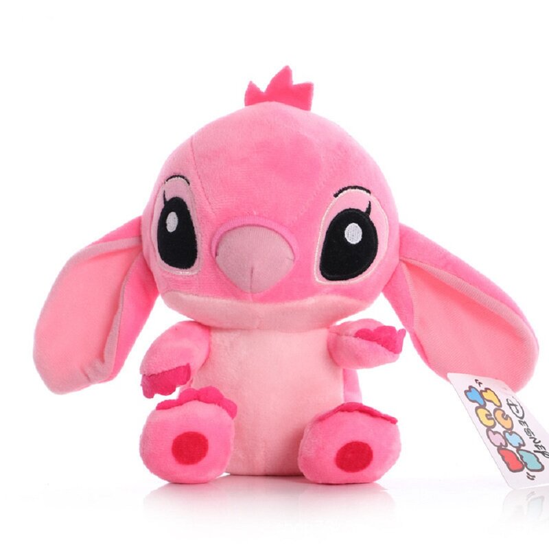 ディズニー-女の子のためのピンクのステッチのぬいぐるみ,漫画のキャラクター,20cmのステッチ,子供のためのおもちゃ,誕生日プレゼント