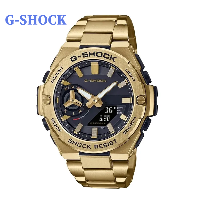 G-SHOCK-Relógio de quartzo de aço inoxidável masculino, moda multifuncional, esportes ao ar livre, GST-B500