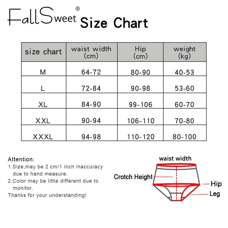 FallSweet-bragas de cintura alta para mujer, ropa interior de algodón, calzoncillos cómodos de Color sólido, lencería de talla grande, 2 uds./lote