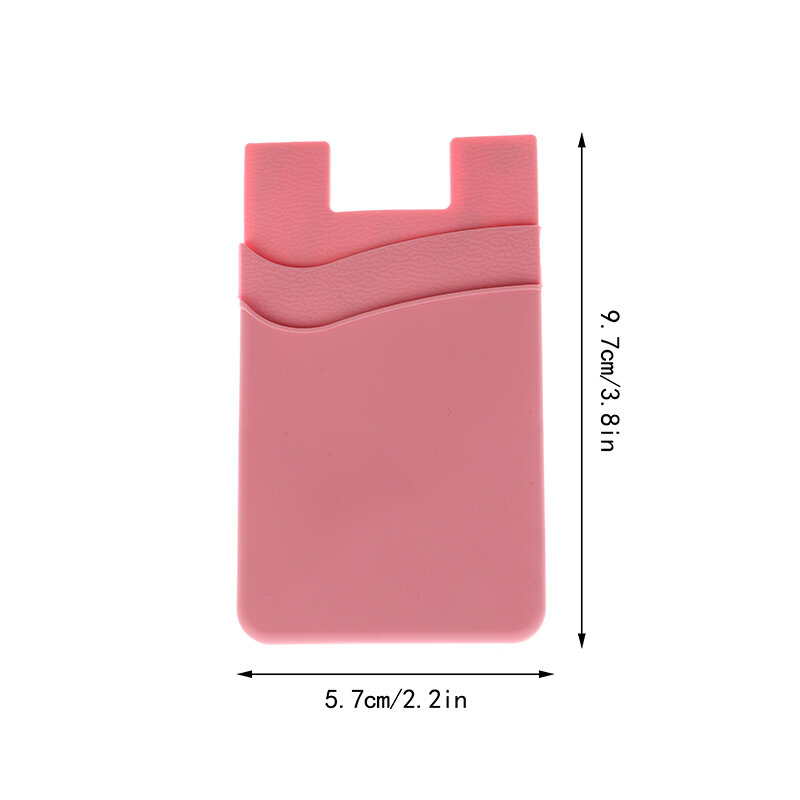 Pochette arrière double couche en silicone pour téléphone portable, porte-cartes, étui en poudre, autocollant adhésif, couverture arrière, portefeuille pour carte d'identité