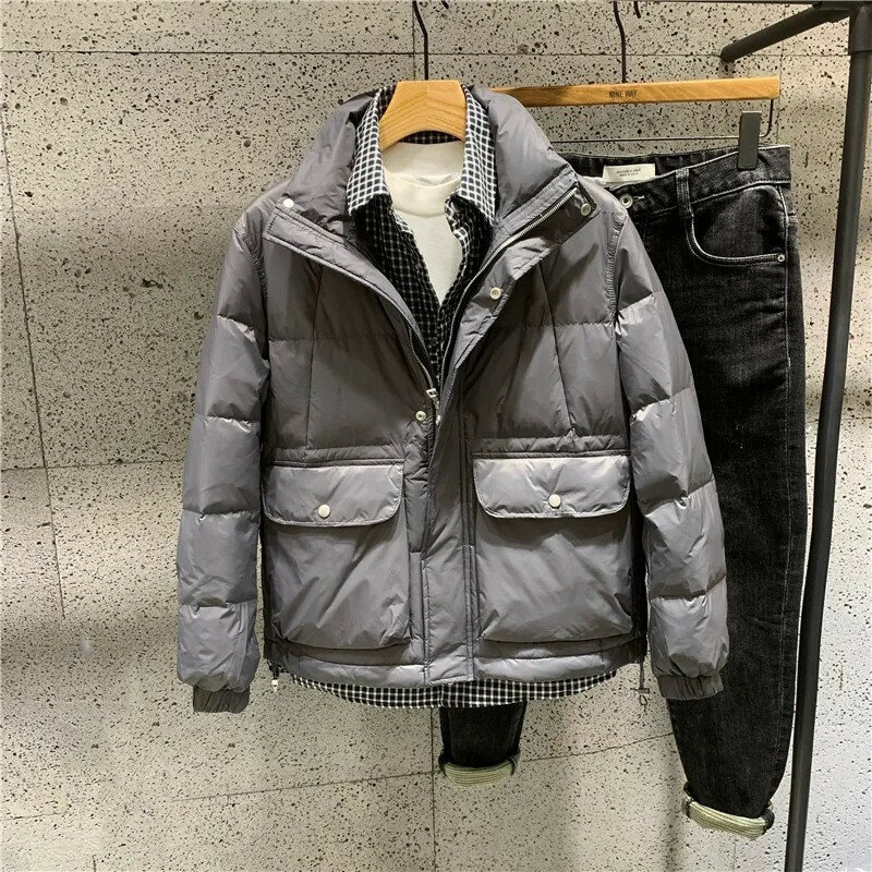 Jaqueta casual de inverno quente e grossa masculina, casacos de hip-hop, tamanho grande, elegante, Z49, 2023