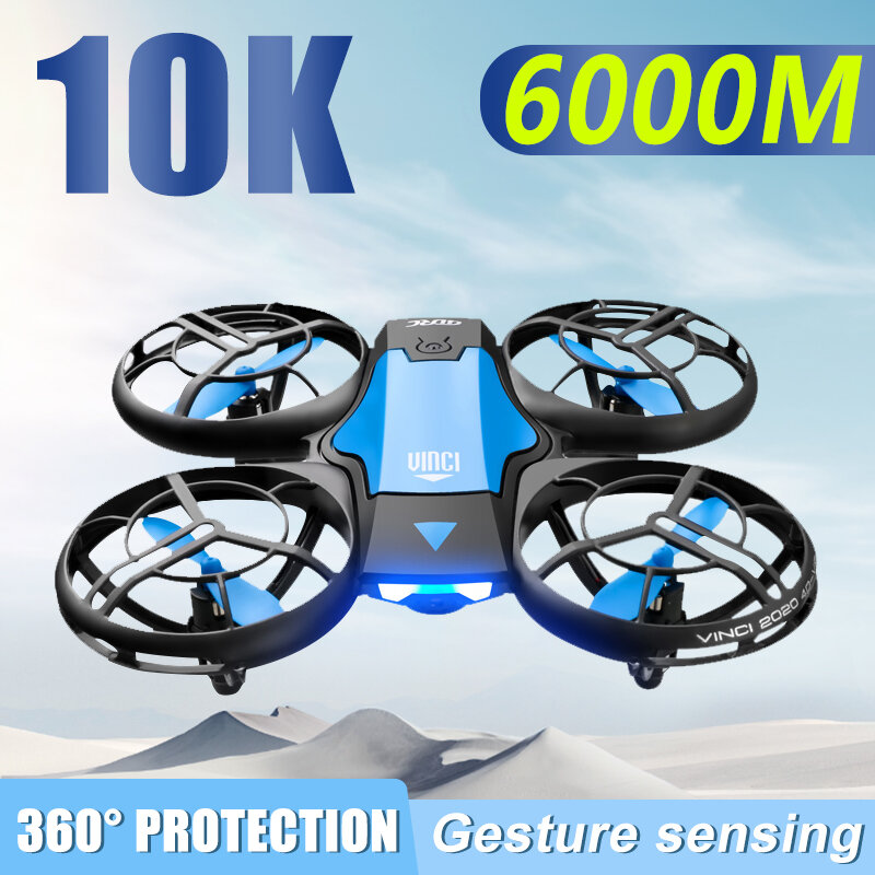 New V8 Mini Drone WiFi 6000m HD Camera 10K Foldable Quadcopter Fpv Air Pressure Height Maintaining RC Toy Gift