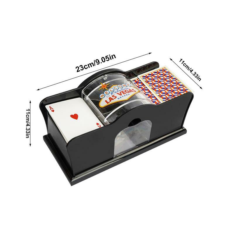 포커 카드 셔플러 핸드 크랭크 자동 카드 셔플러 믹서, 카드 게임용 쉬운 핸드 크랭크 시스템, 카드홀더 2 덱