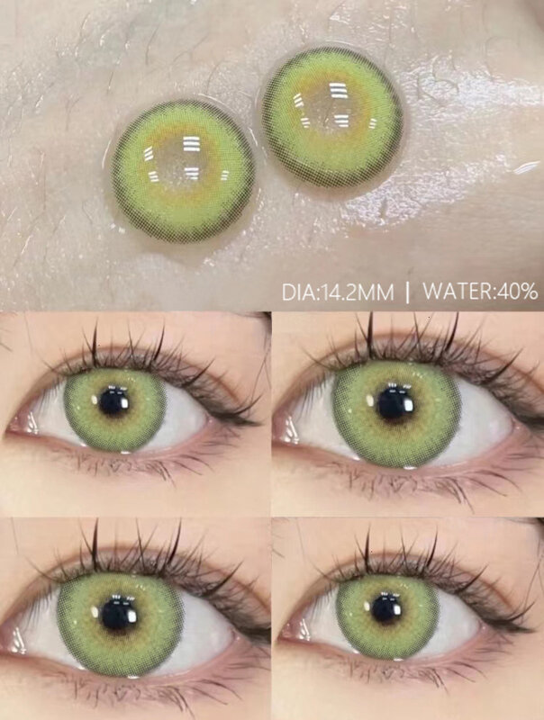 EYESHARE-lentes de contacto de colores, lentillas de color verde, Marrón Natural, gris, entrega rápida, 2 unids/lote por par