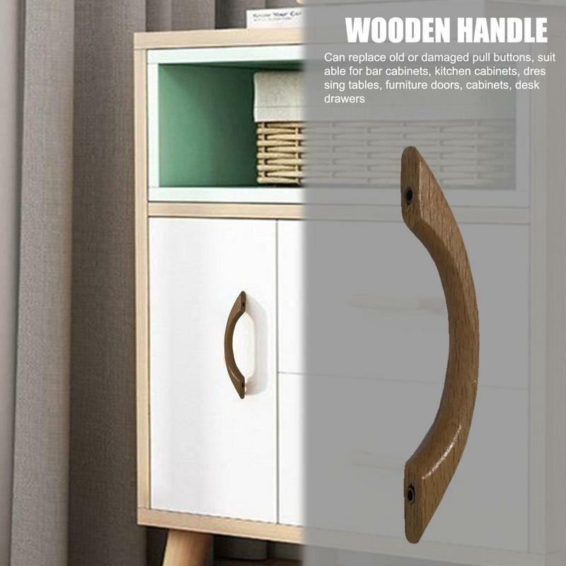 Double Hole Solid Wood Handle Drawer Mushroom Handle Furniture Cabinet Wardrobe Door Small Handle Children's Round Beech Handle