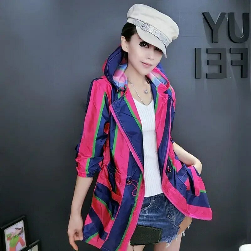 Bluzy z kapturem bluzy Streetwear wiatrówki z długim rękawem szybkie suche cienkie Y2k Top koreański moda bomberka w stylu Casual kurtka kobiet