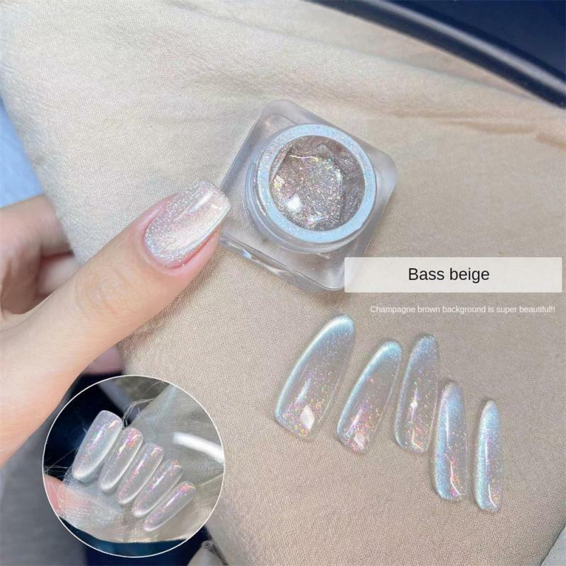 Sparkling Water Light Cat Eye Gel Semi Permanent Soak Off Holographic Crystal Magnetic Gel Polish For Nail Art DIY Manicure