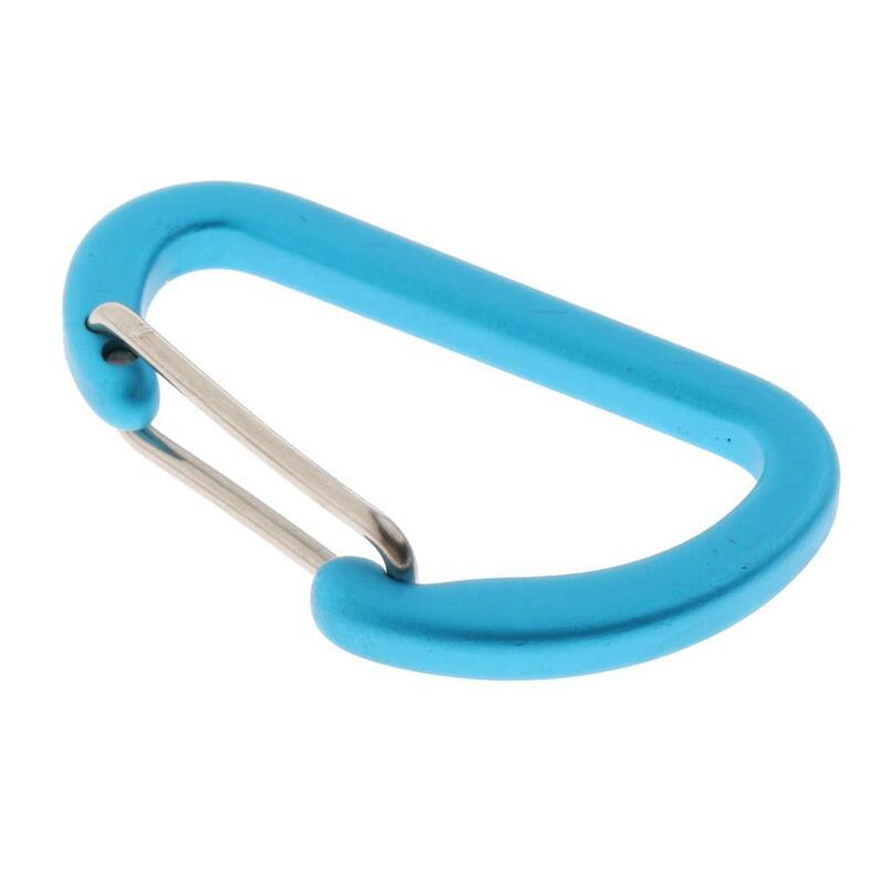 2/3/5 Mini Aluminum Alloy Carabiner Outdoor D Shape Quickdraw Frosted light blue