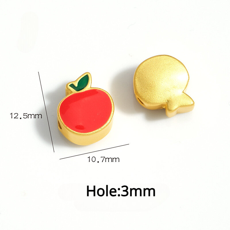 딸기 씨앗 비즈 애플 슬라이더 스페이서 비즈, 원형 가죽 코드, DIY 보석 만들기 액세서리, 2.8, 2.9, 3/3.2/3.8mm, 10 개