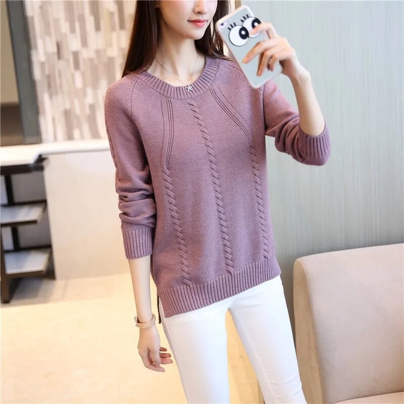 Women Sweater O-neck Autumn Winter Basic Pullover Warm Casual Pulls Jumpers Korean Fashion Spring Knitwear Bottoming Shirt 2024