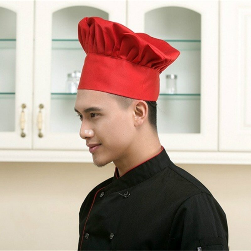 Chapeau de chef réglable plissé pour hommes, casquette de salle plus lente, chapeau d'uniforme de chef, ustensiles de cuisine, fournitures d'hôtel de cuisine, 8 documents