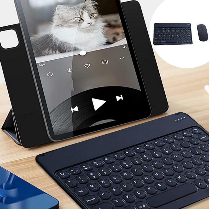 Miniteclado inalámbrico para tableta, teclado de máquina de escribir con tecla redonda para IOS, para tabletas y teléfonos