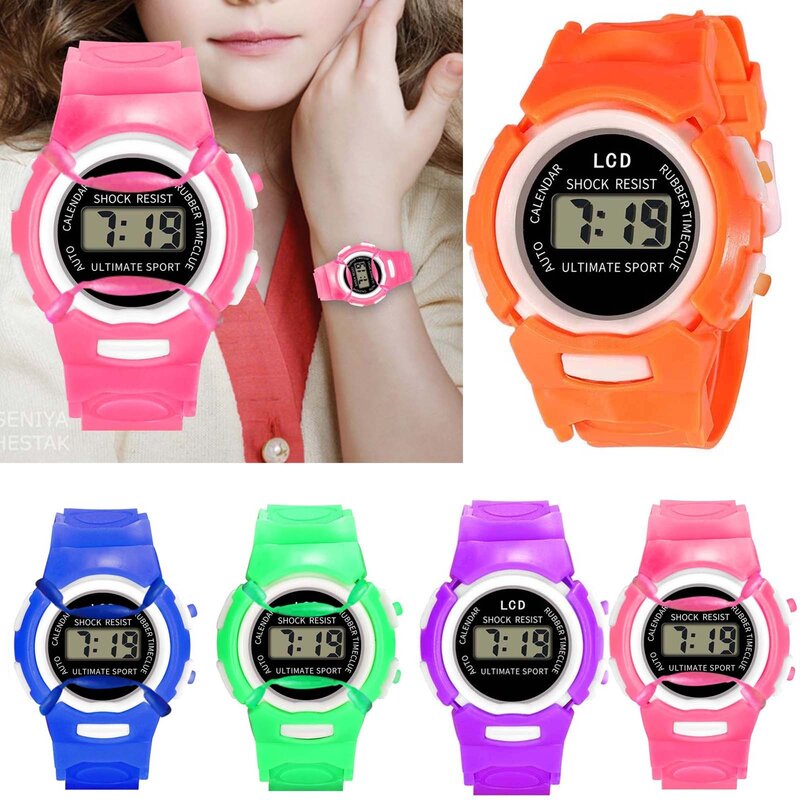 Детские часы, цифровые многофункциональные спортивные часы с цифрами, модные часы, детские спортивные водонепроницаемые цифровые часы для мальчиков и девочек