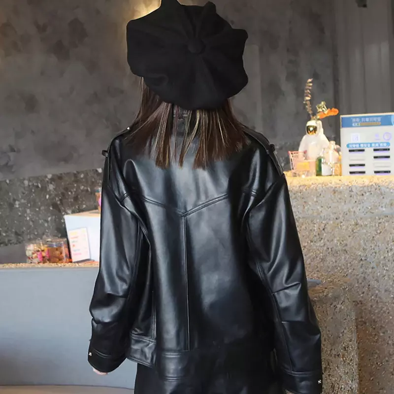 Moda feminina de alta qualidade real casaco de pele carneiro das mulheres primavera curto da motocicleta jaqueta feminina casacos mujer chaqueta