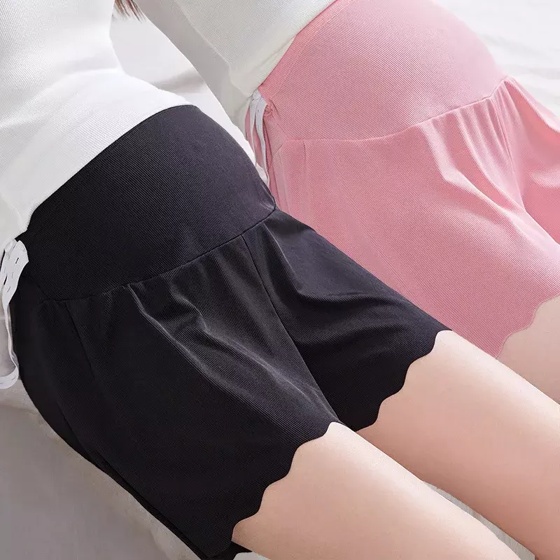 Summer Thin Ice Silk Pregnant Women's Safety Pants All Match Pregnancy Prevention Three Points Loose Base