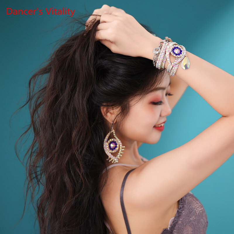 Belly Dance Earring Manual Diamond-Studded Eardrop Female Adult  Rhinestone Matching Exquisite Performance Accessories