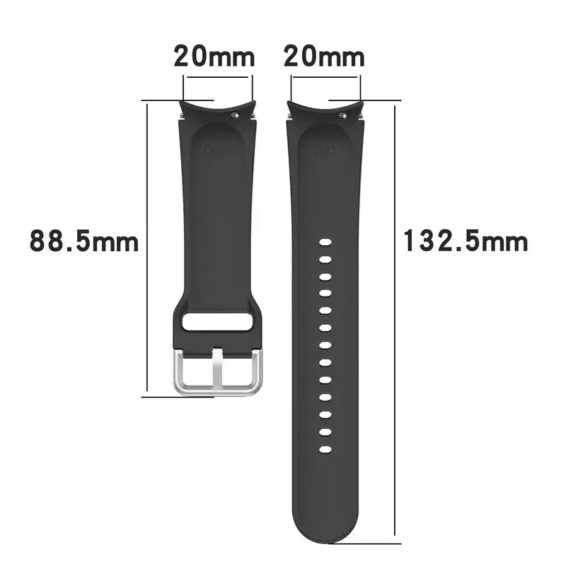 Pulseira de silicone para Samsung Galaxy Watch, Pulseiras clássicas, extremidade curva, 5 Pro Watch4, 46mm, 42mm, 44mm, 40mm