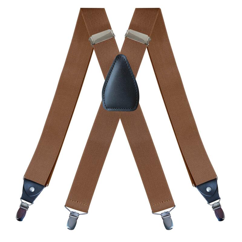 Suspensórios masculinos pesados 4 clipes calças cinta unisex para mulheres de trabalho